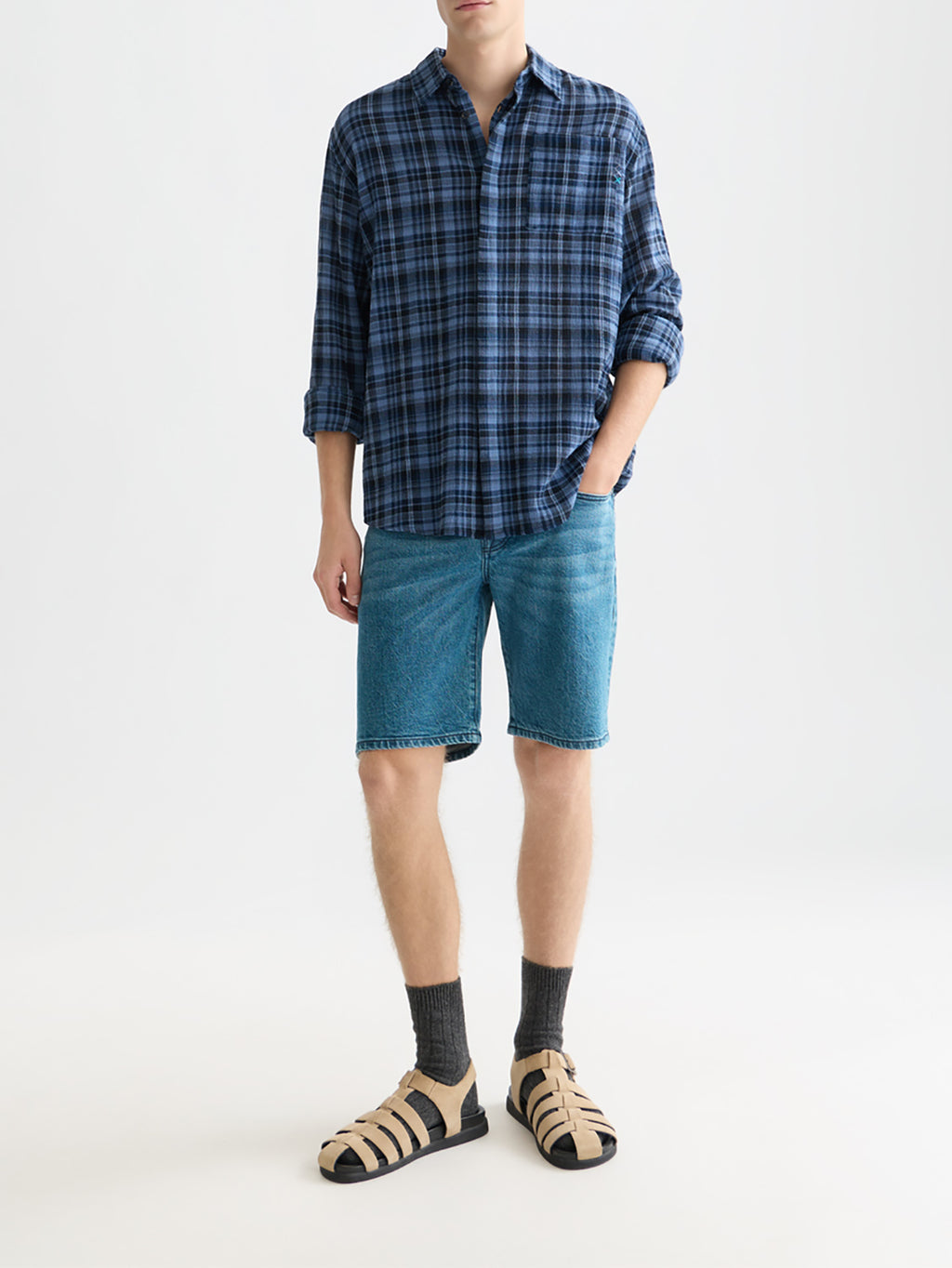Scotch & Soda - Flannel check shirt - Blue