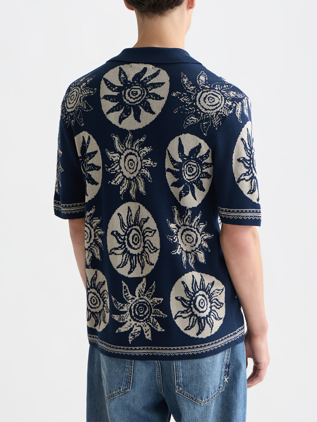 Scotch & Soda Knitted jacquard short-sleeved shirt - Suns