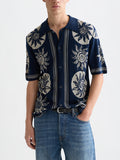 Scotch & Soda Knitted jacquard short-sleeved shirt - Suns