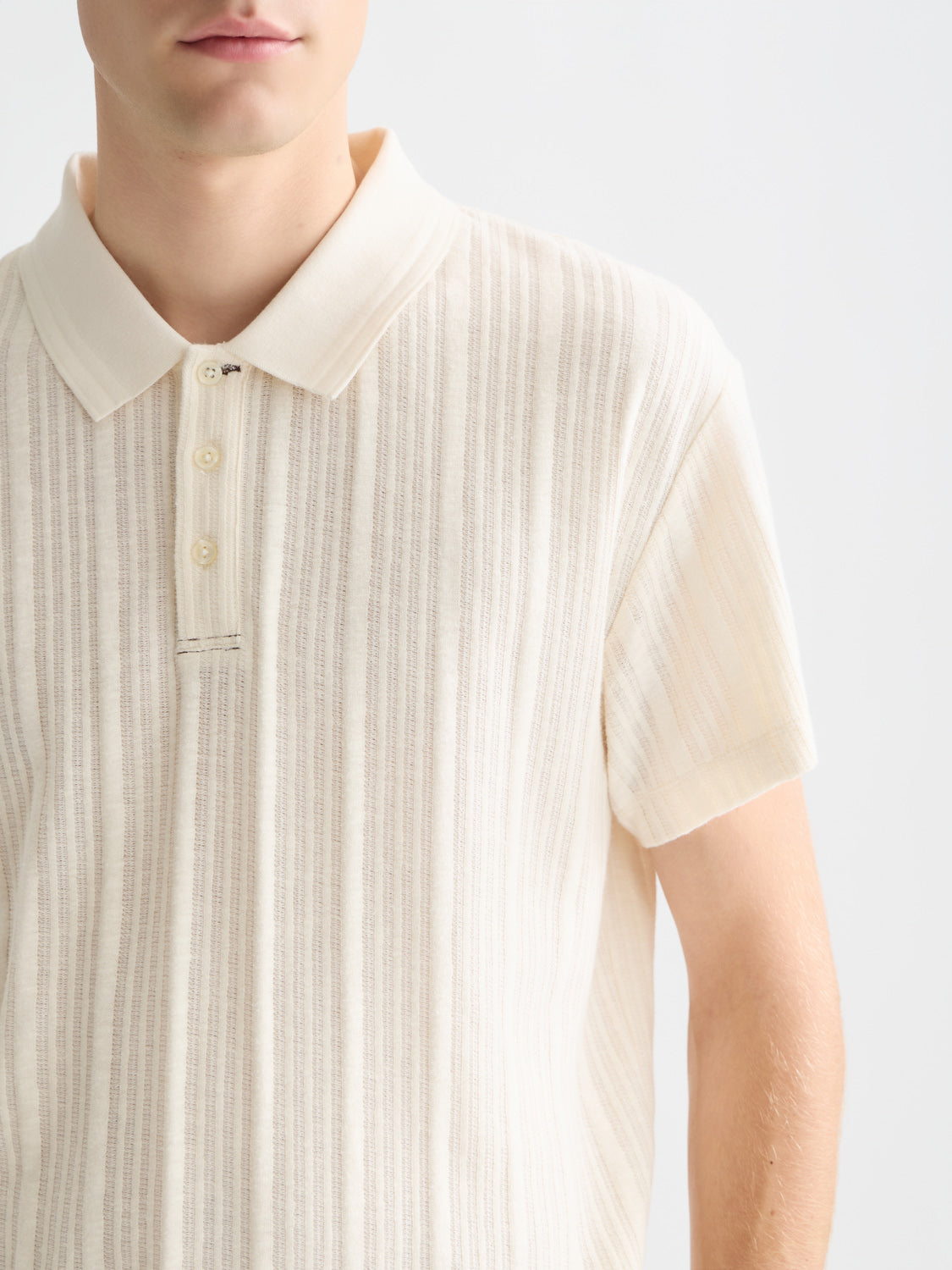 Scotch & Soda : Ribbed polo - Eggnog - Collector Store Sydney