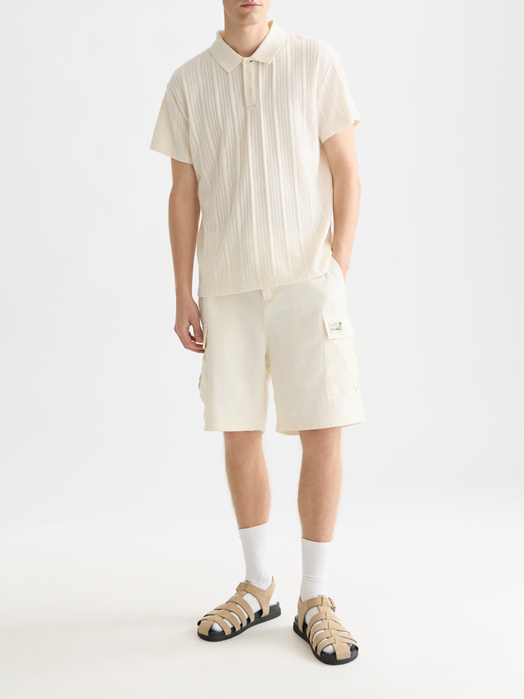 Scotch & Soda : Ribbed polo - Eggnog - Collector Store Sydney