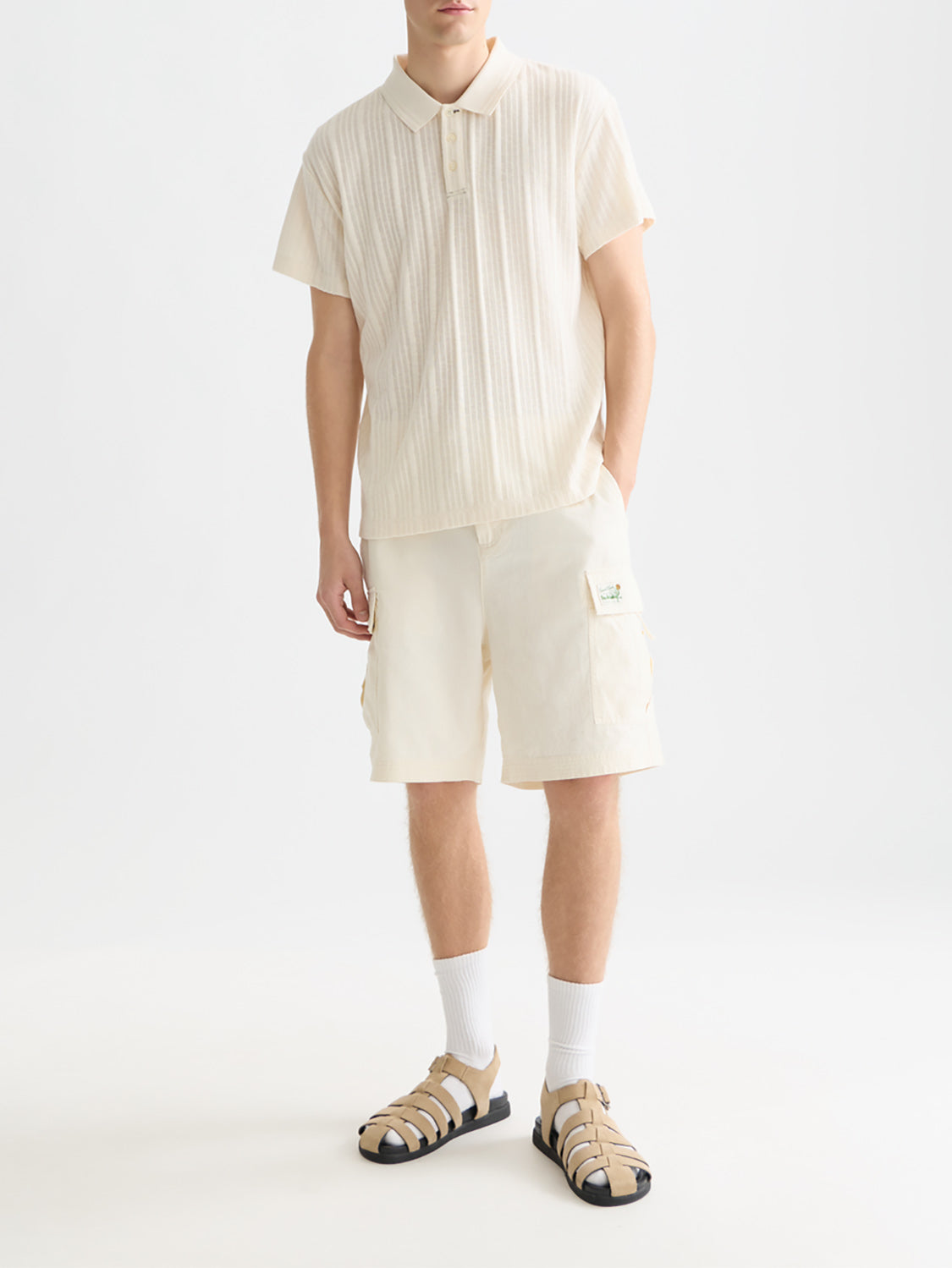 Scotch & Soda : Ribbed polo - Eggnog - Collector Store Sydney