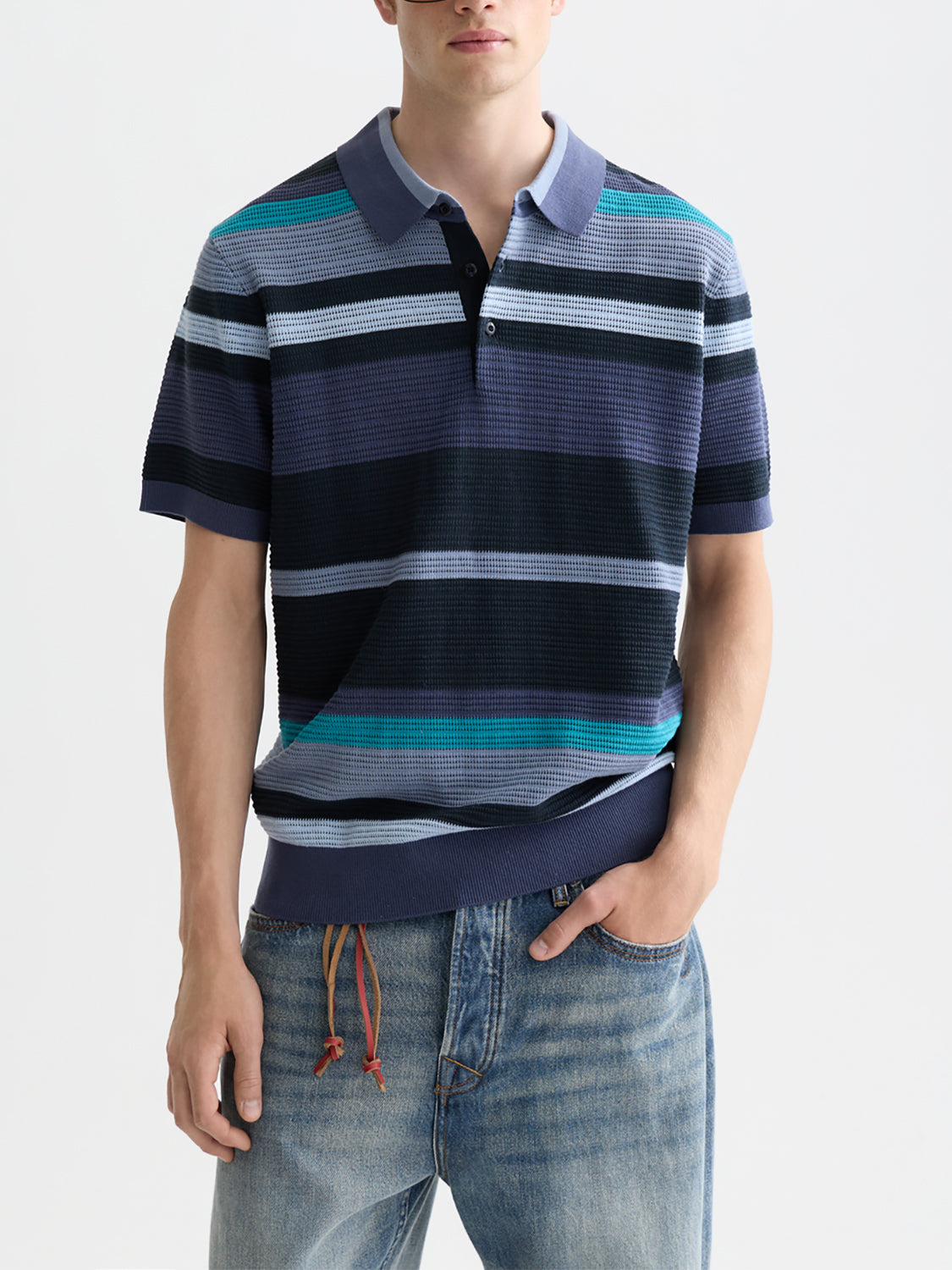 Scotch & Soda Knitted polo - Oceana Stripes