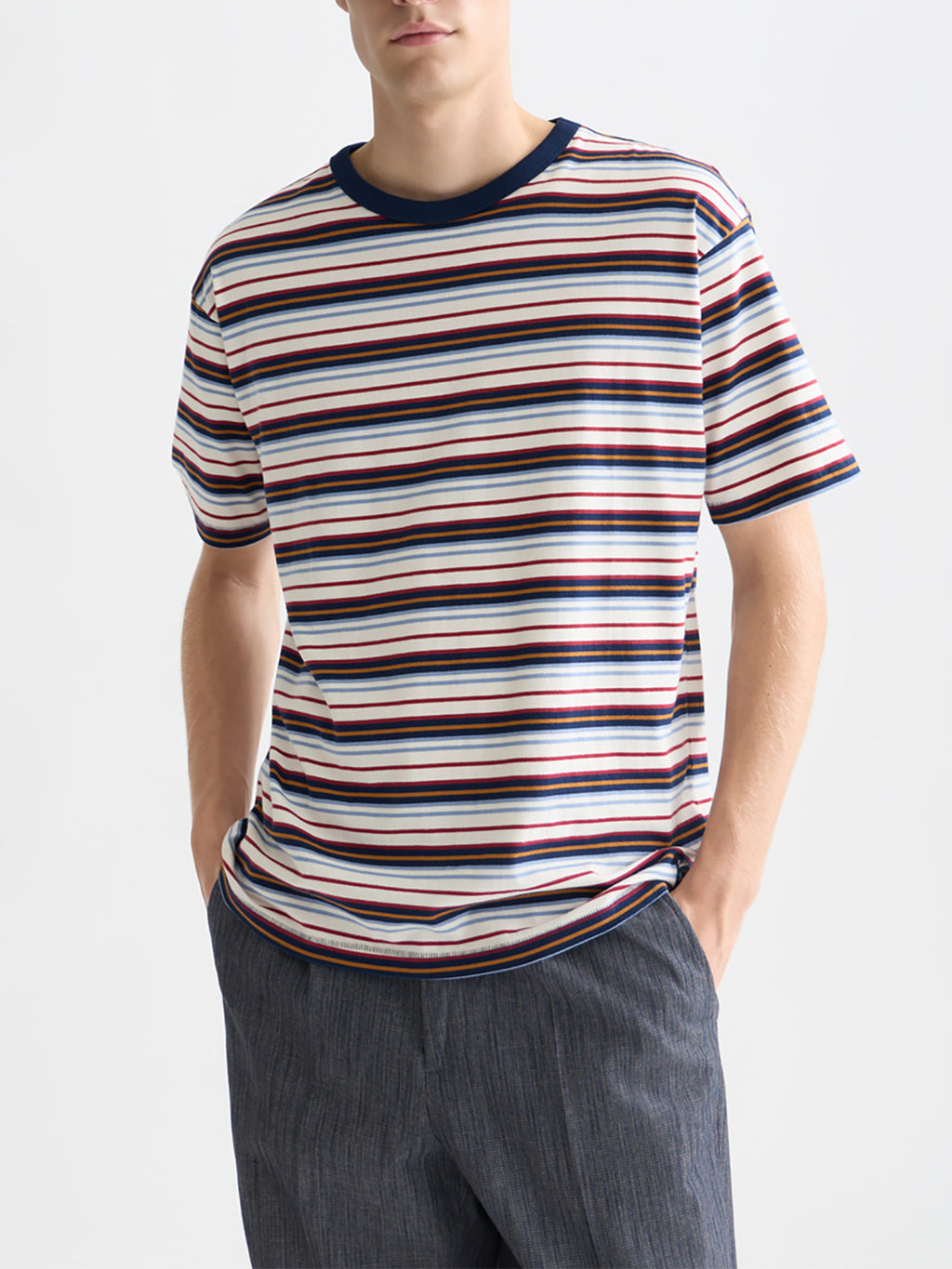 Scotch & Soda : Yarn-dyed t-shirt - Pageant Blue Stripe - Collector Store Sydney