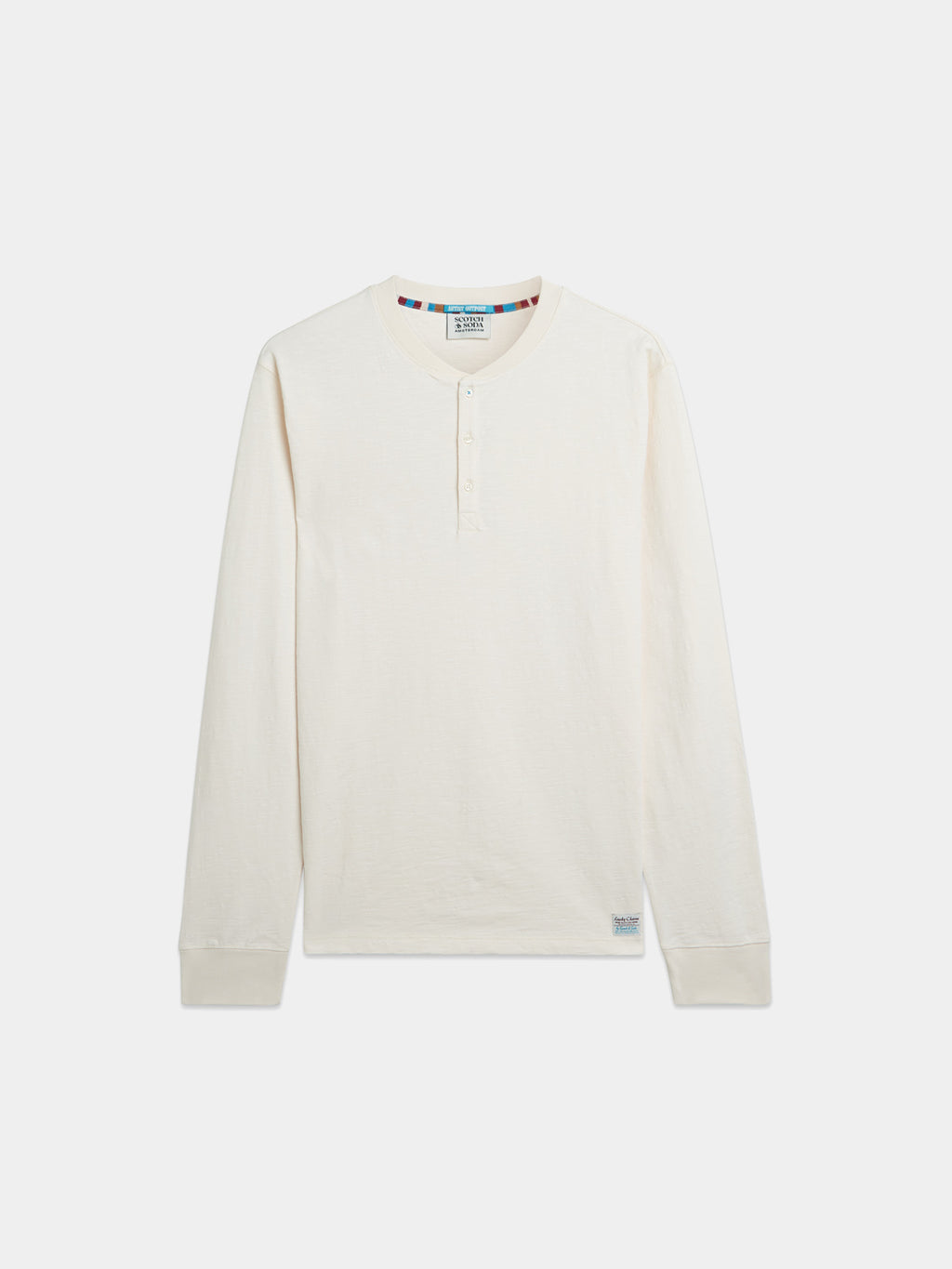 Scotch & Soda - Slub Henley t-shirt - Eggnog