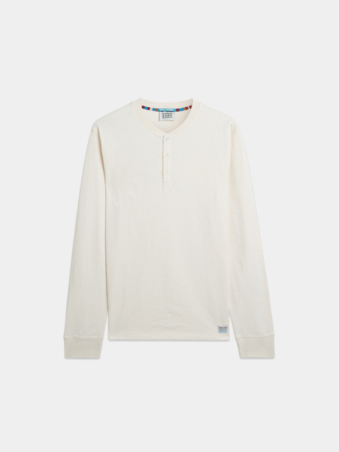 Scotch & Soda - Slub Henley t-shirt - Eggnog