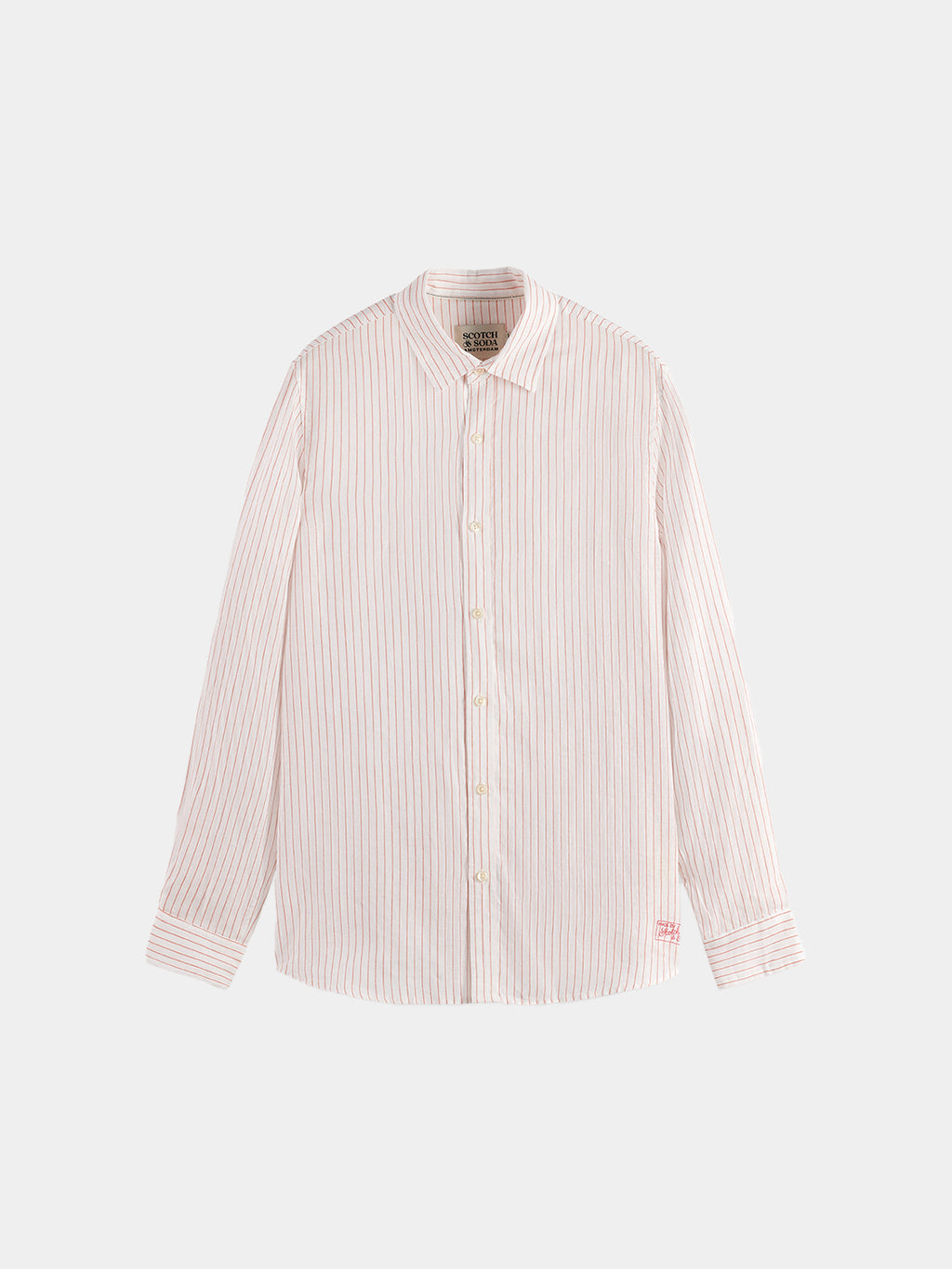 Scotch & Soda Striped linen shirt - Canyon clay