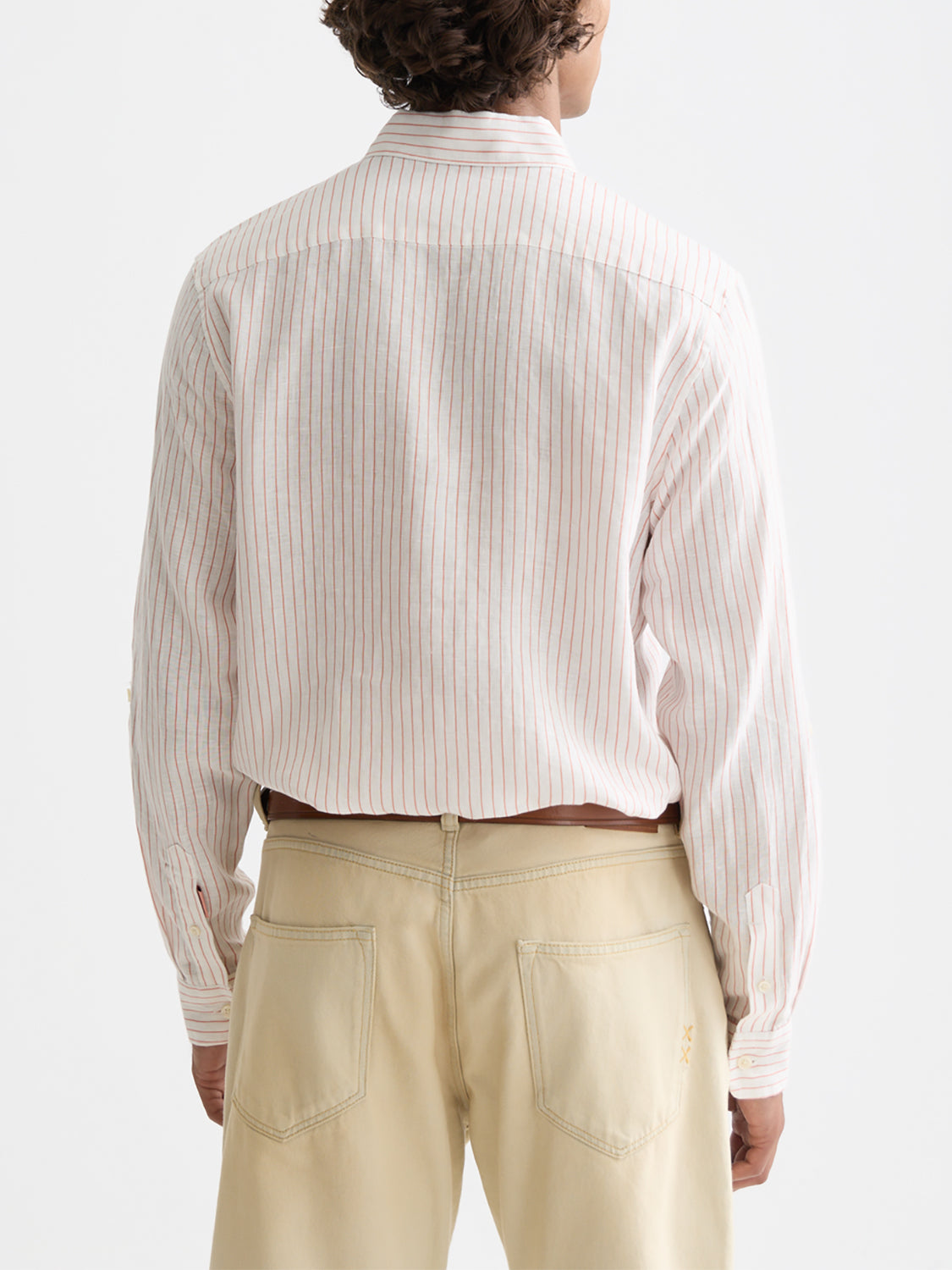 Scotch & Soda Striped linen shirt - Canyon clay
