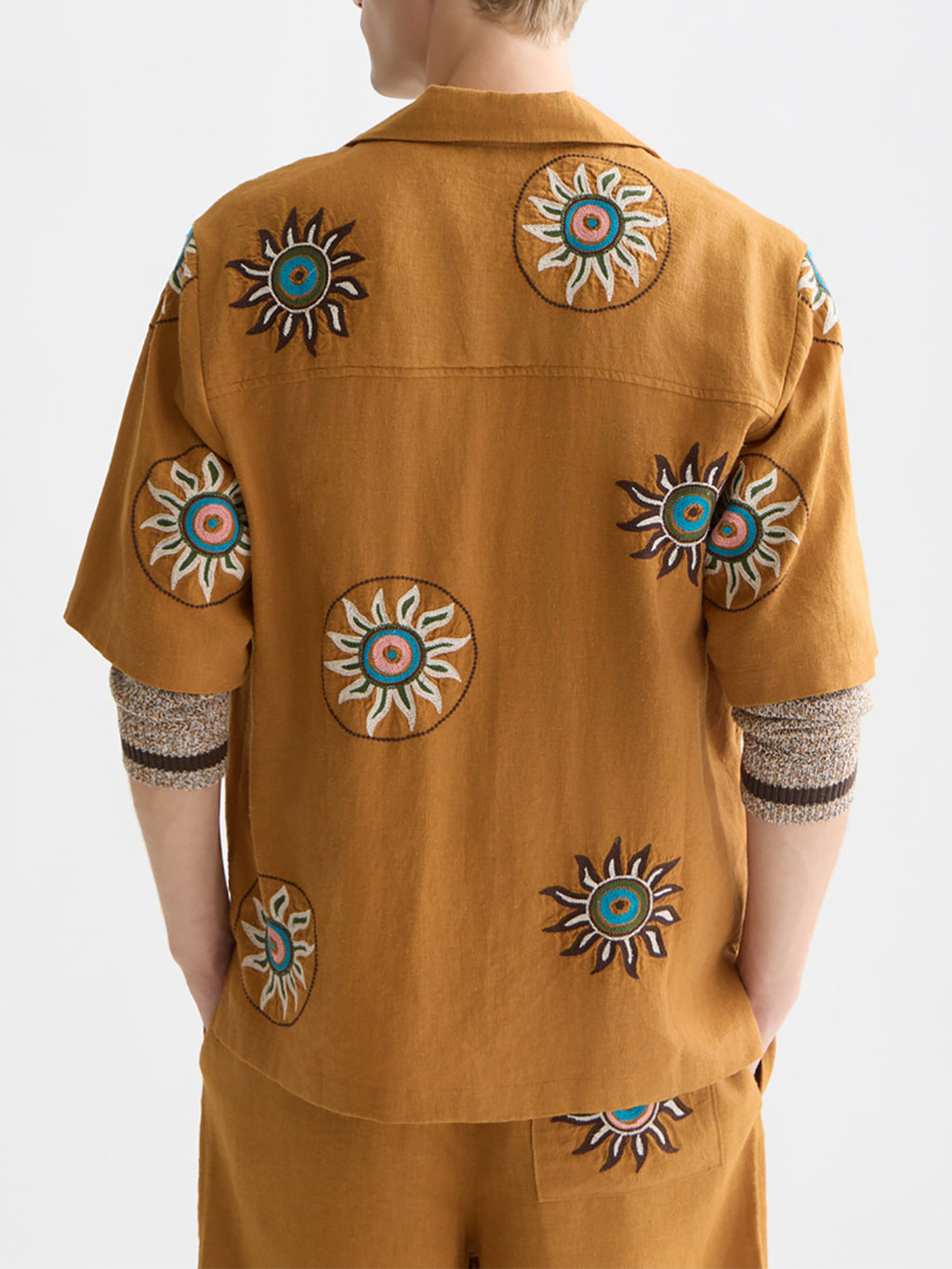 Scotch & Soda : Embroidered linen S/S shirt - Cathay Spice - Collector Store Sydney