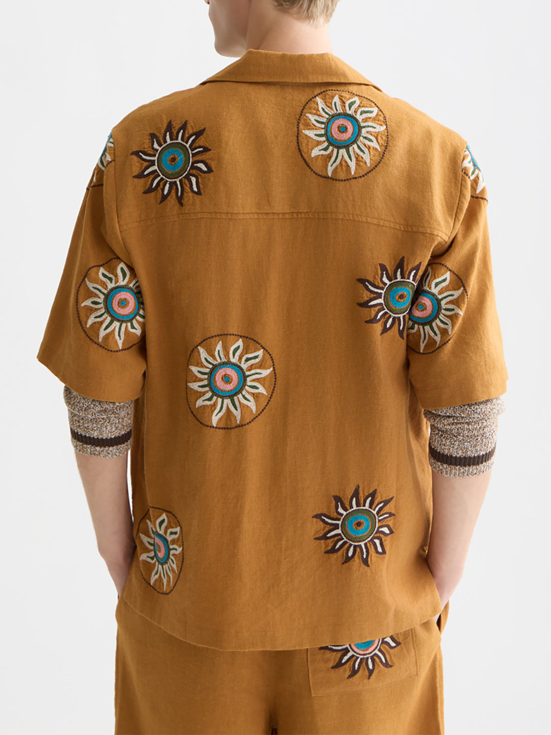 Scotch & Soda : Embroidered linen S/S shirt - Cathay Spice - Collector Store Sydney