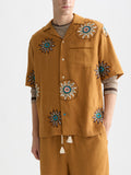 Scotch & Soda : Embroidered linen S/S shirt - Cathay Spice - Collector Store Sydney