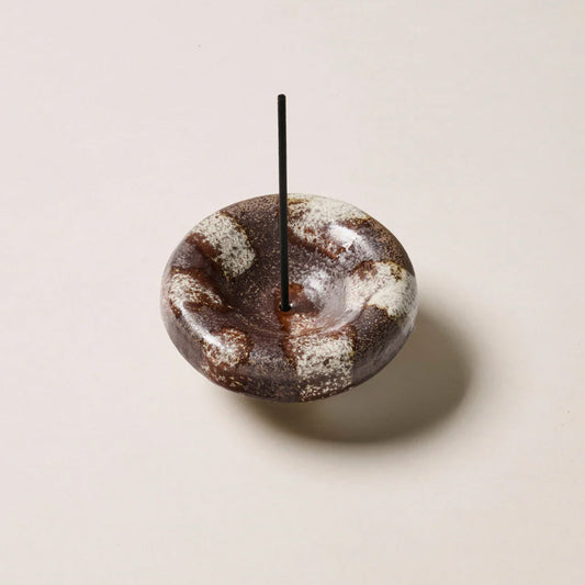 Gentle Habits ceramic vessel incense holder - chocolate