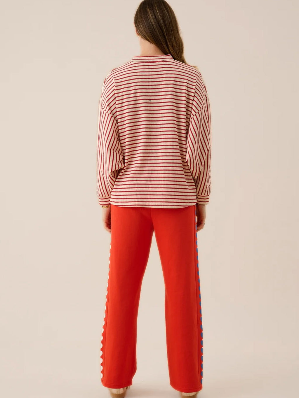 Araminta James - AMJ Waffle Long Sleeve Top - Red Alert