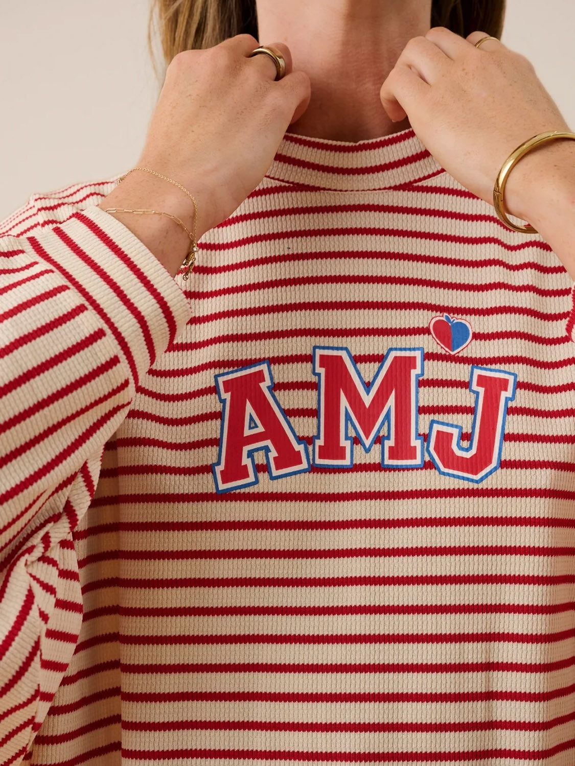 Araminta James - AMJ Waffle Long Sleeve Top - Red Alert