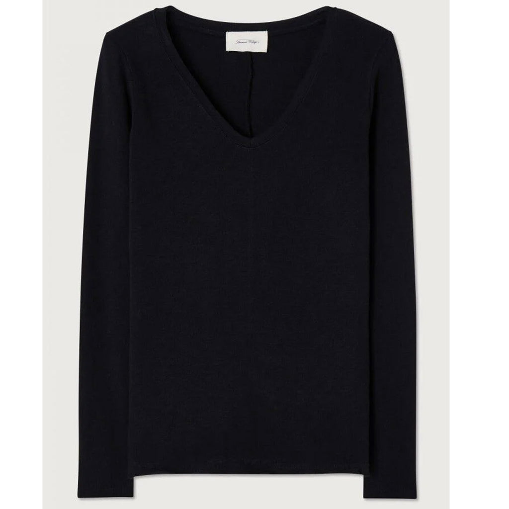 American Vintage L/S V Neck Tee - Sonoma - Black - Collector Store Sydney
