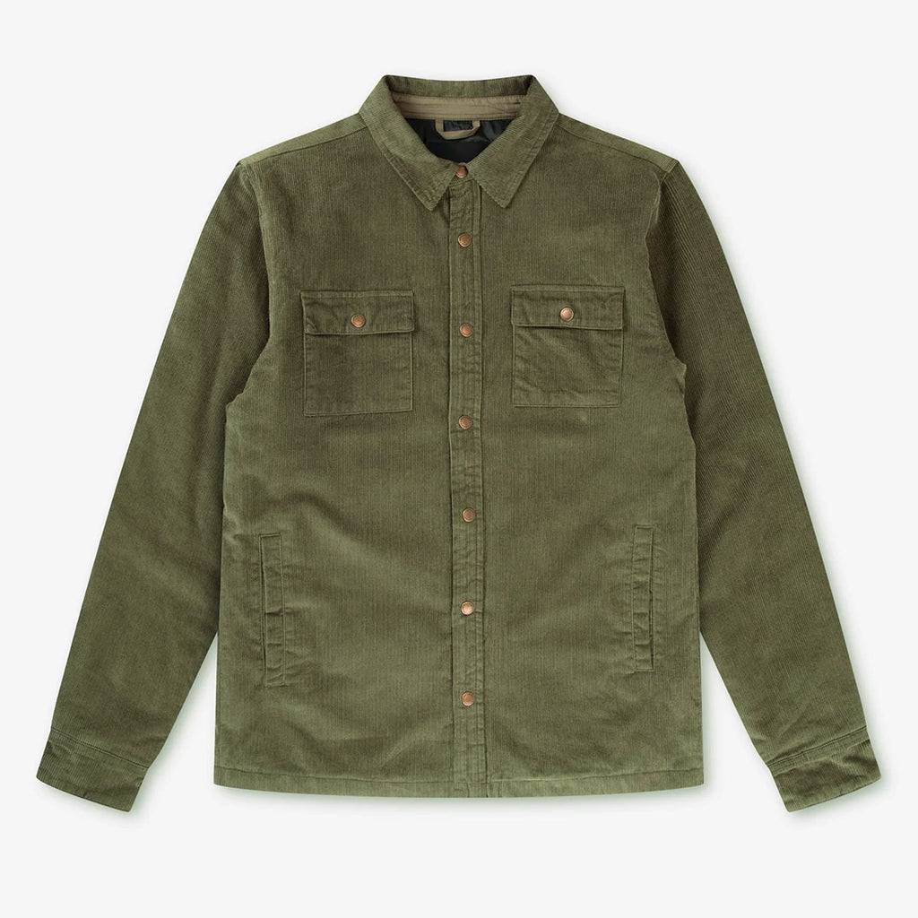 Mr Simple Quilted Cord Jacket - Army - Collector Store Sydney