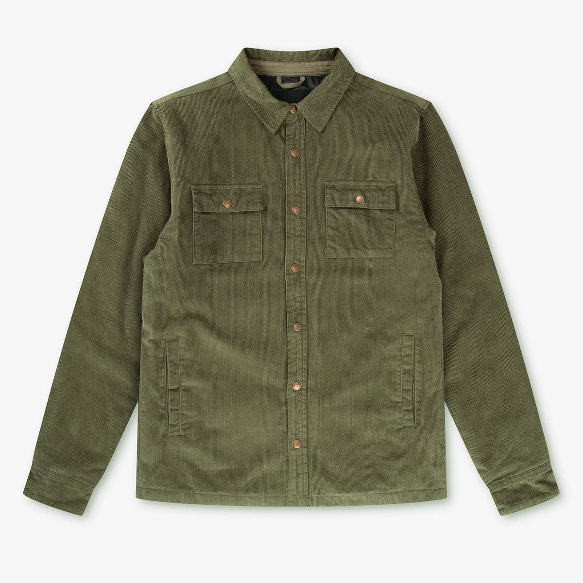 Mr Simple Quilted Cord Jacket - Army - Collector Store Sydney