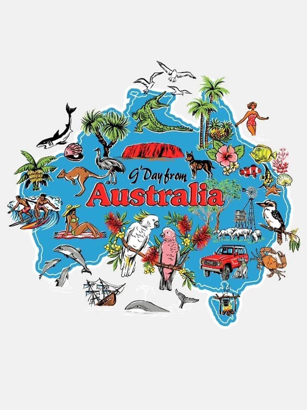 Mr Simple - Australia Print Tee - White - Collector Store Sydney