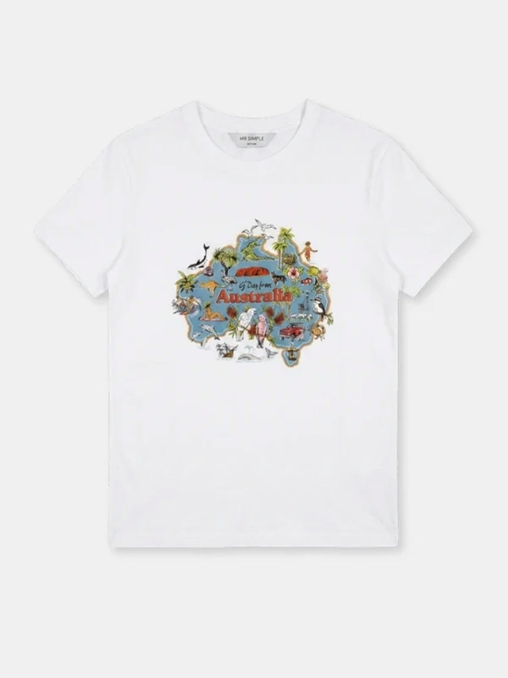 Mr Simple - Australia Print Tee - White - Collector Store Sydney