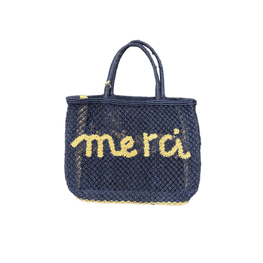 The Jacksons Merci Woven Jute Bag - Indigo / Natural - Collector Store