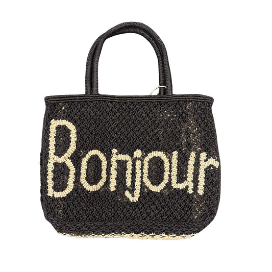 The Jacksons BON JOUR Jute Bag - Black / Natural - Collector Store Sydney
