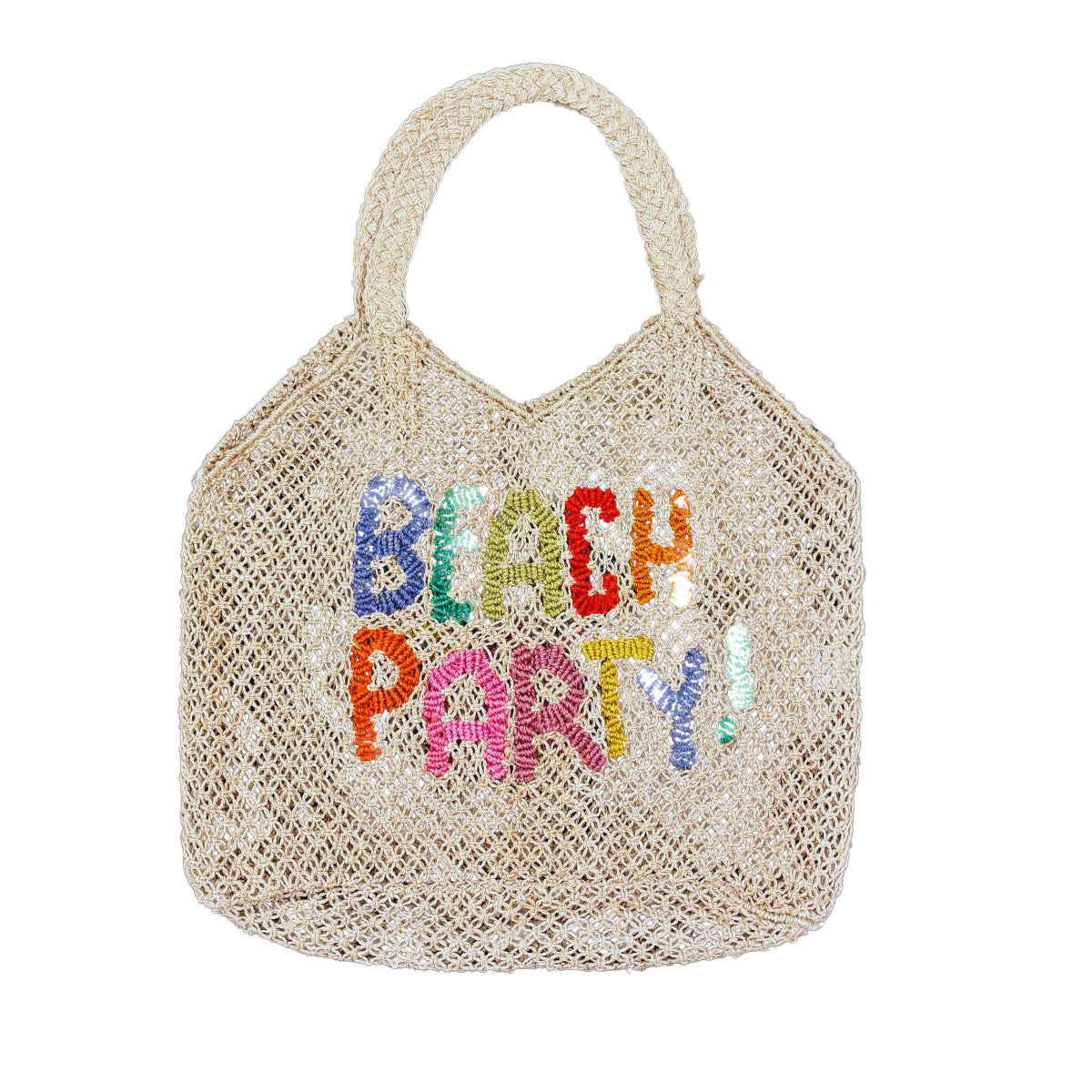 The Jacksons - BEACH PARTY Woven Jute Bag - Natural - Collector Store Sydney