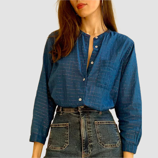 Marie Louise De Monterey - Bella Blouse Blue - Collector Store