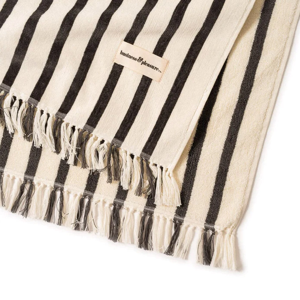 THE BEACH BLANKET - MONACO BLACK STRIPE - Collector Store