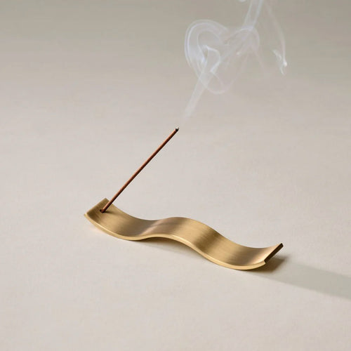 Gentle Habits - Brass Wave Incense Holder - Collector Store Sydney