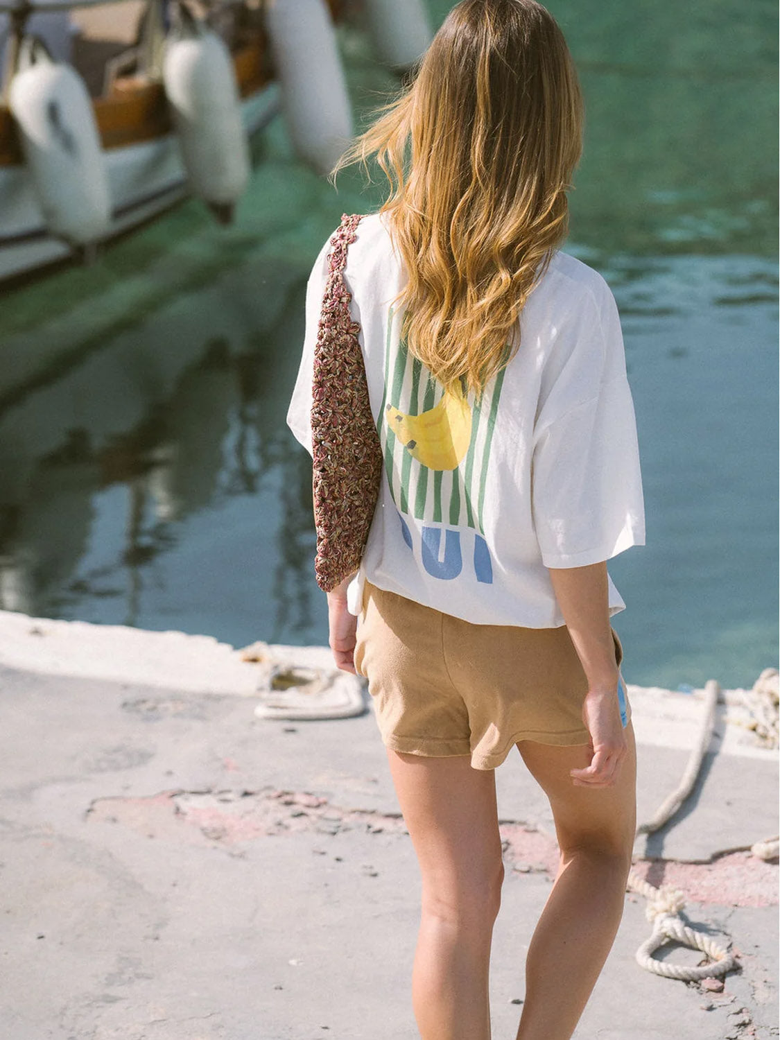 Araminta James - Banana Oversized Tee - Snow