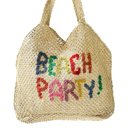 The Jacksons - BEACH PARTY Woven Jute Bag - Natural - Collector Store Sydney