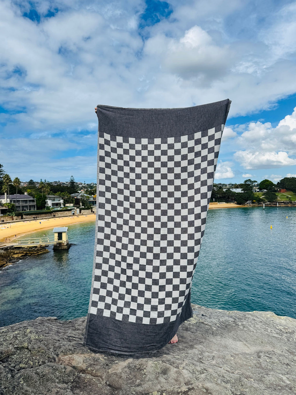 Poolside - Palm Shadow Beach Towel - Collector Store Sydney