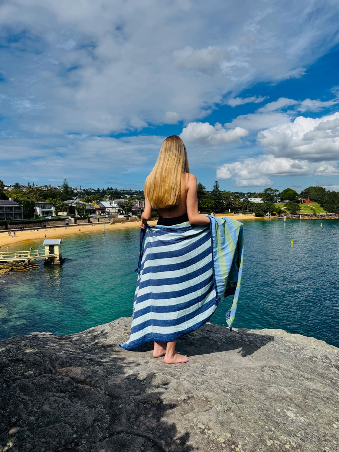 Twin Palms - Sky Marine Beach Towel - Collector Store Sydney