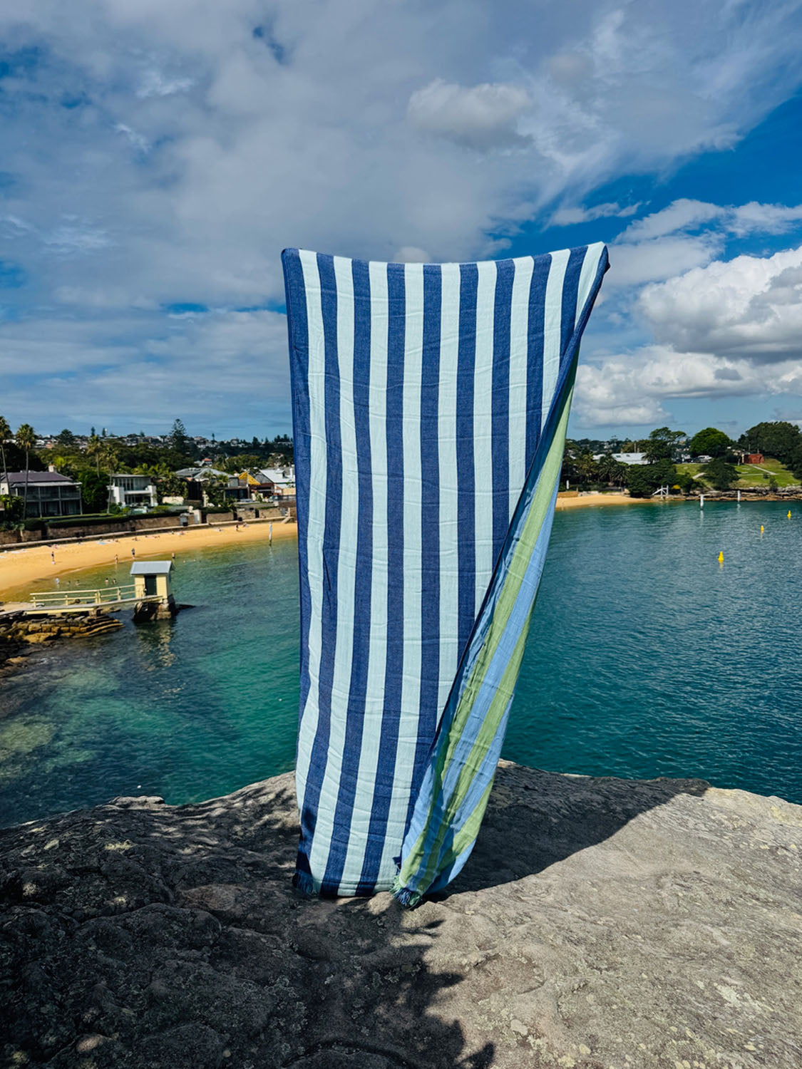 Twin Palms - Sky Marine Beach Towel - Collector Store Sydney