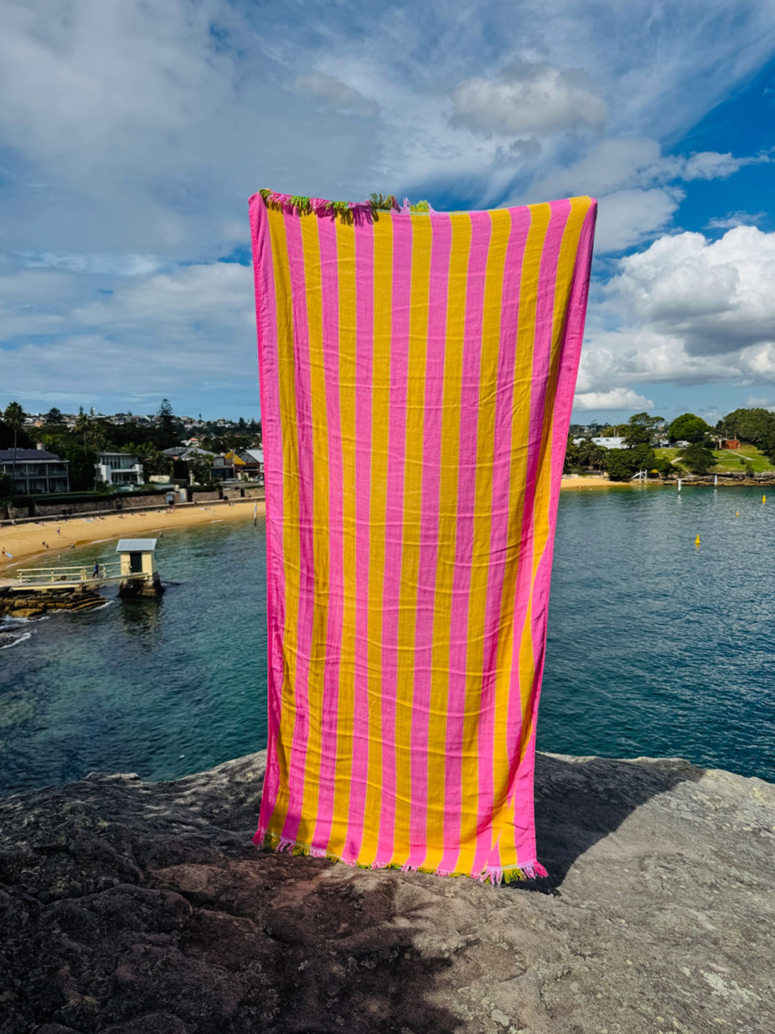 Twin Palms - Saffron Flamingo Beach Towel - Collector Store Sydney