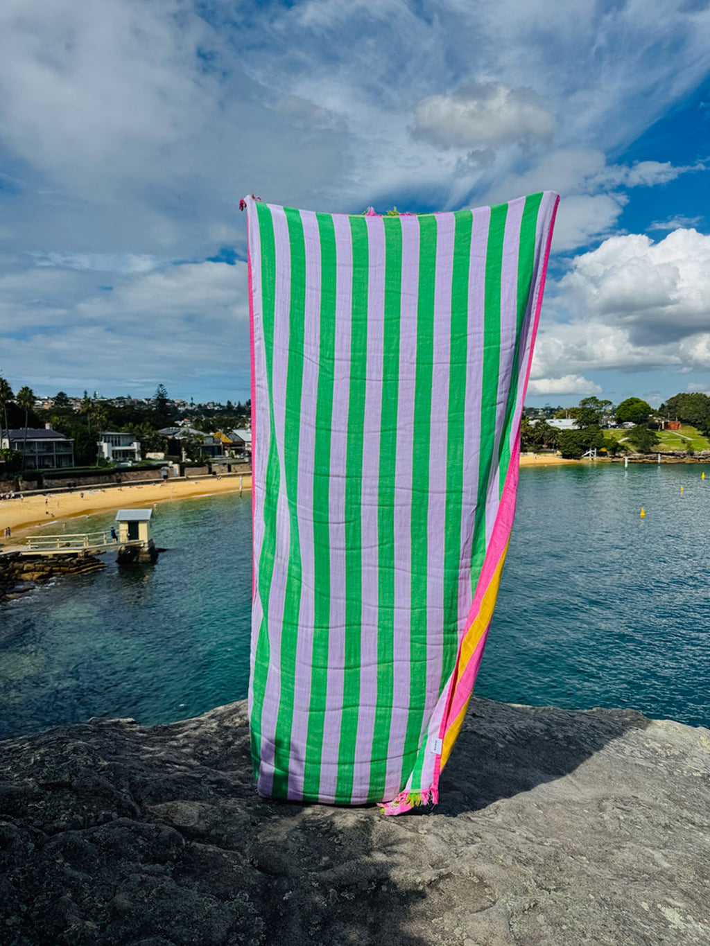 Twin Palms - Saffron Flamingo Beach Towel - Collector Store Sydney