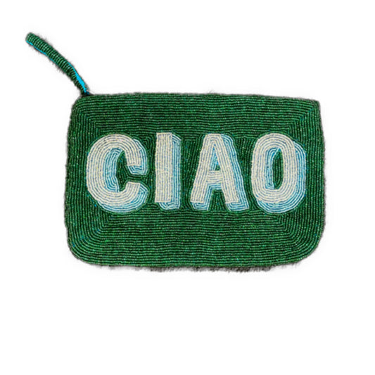 Jacksons Ciao beaded purse - Dark Green | Silver | Mint - Collector Store