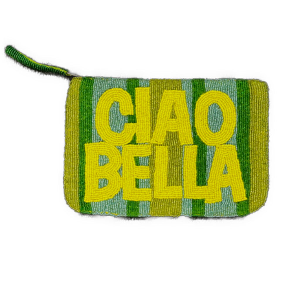 Jacksons Ciao Bella beaded purse - Stripe  | Green | Yellow - Collector Store