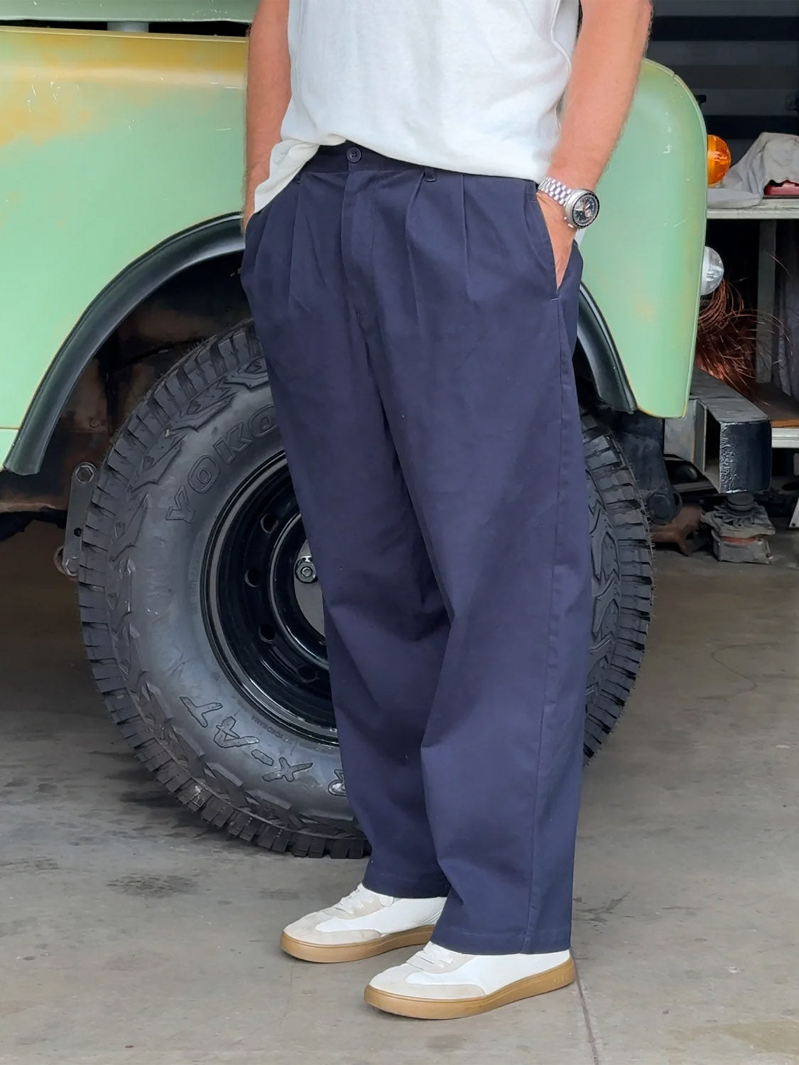 Mr Simple Brooklyn Pleated Pant - Navy