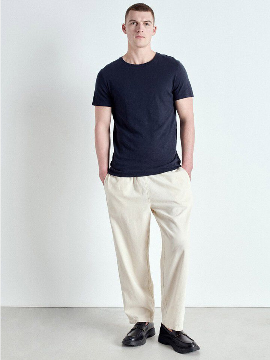 American Vintage Mens Round Neck Tee - Bysapick - Navy