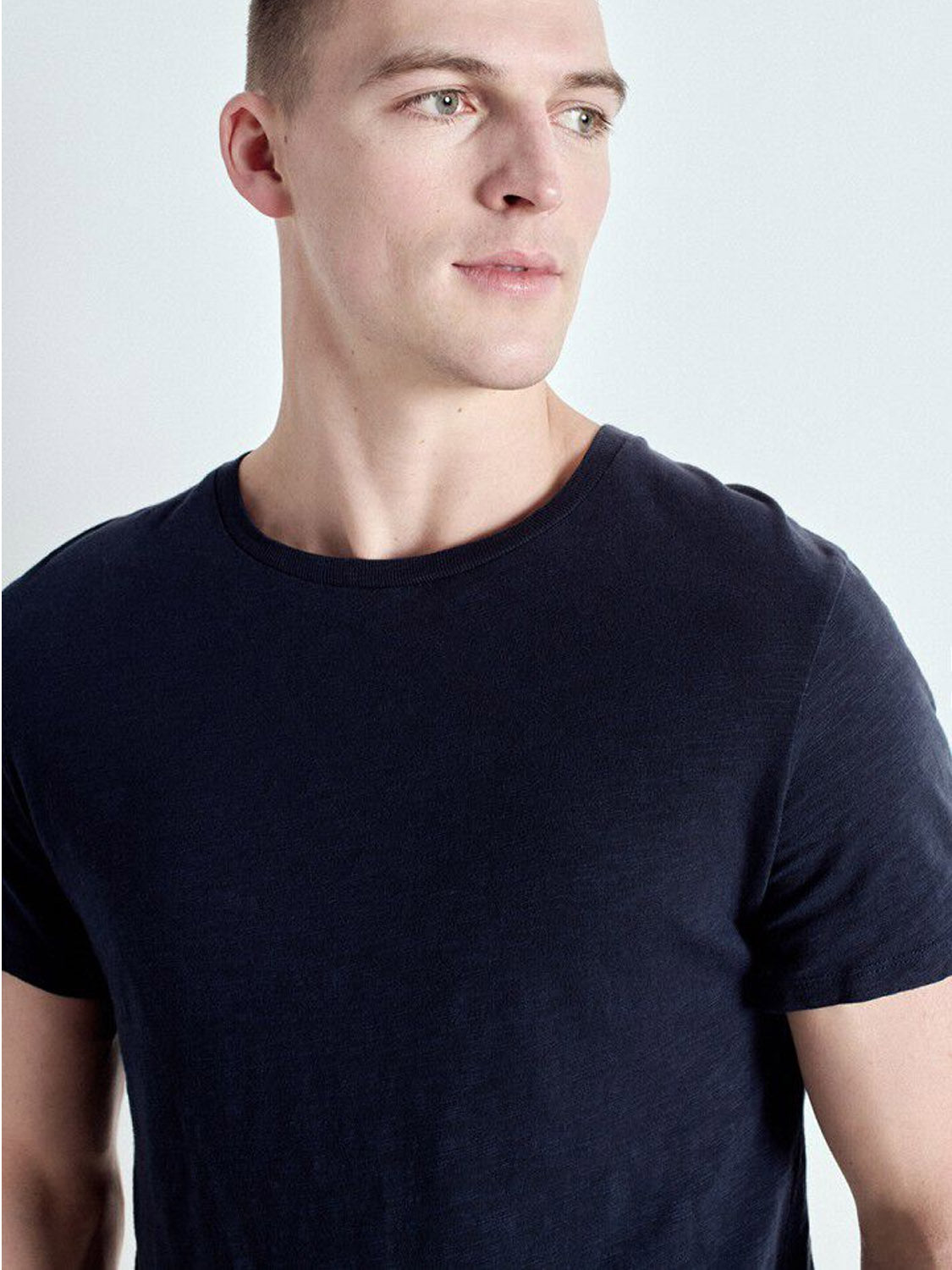 American Vintage Mens Round Neck Tee - Bysapick - Navy