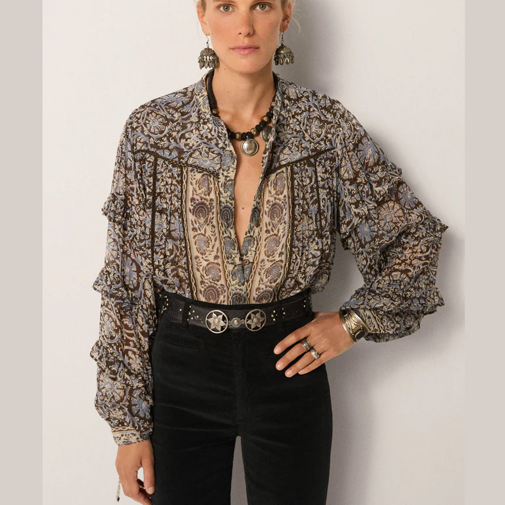 Maison Hotel : CAMILLA BLOUSE Blue Orchid - Collector Store Sydney