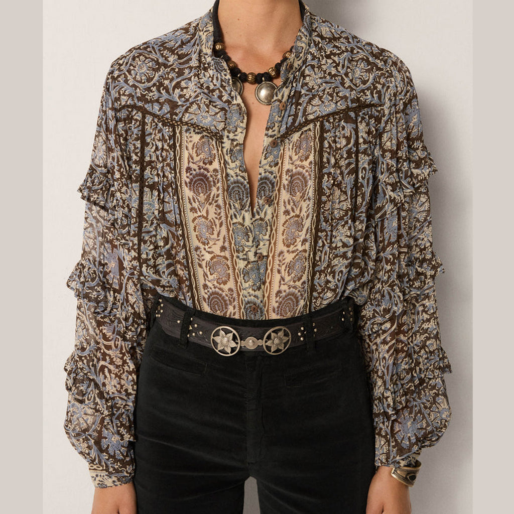 Maison Hotel : CAMILLA BLOUSE Blue Orchid - Collector Store Sydney