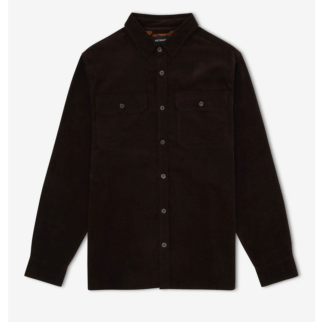 Mr Simple Cord Shirt - Dark Chocolate - Collector Store