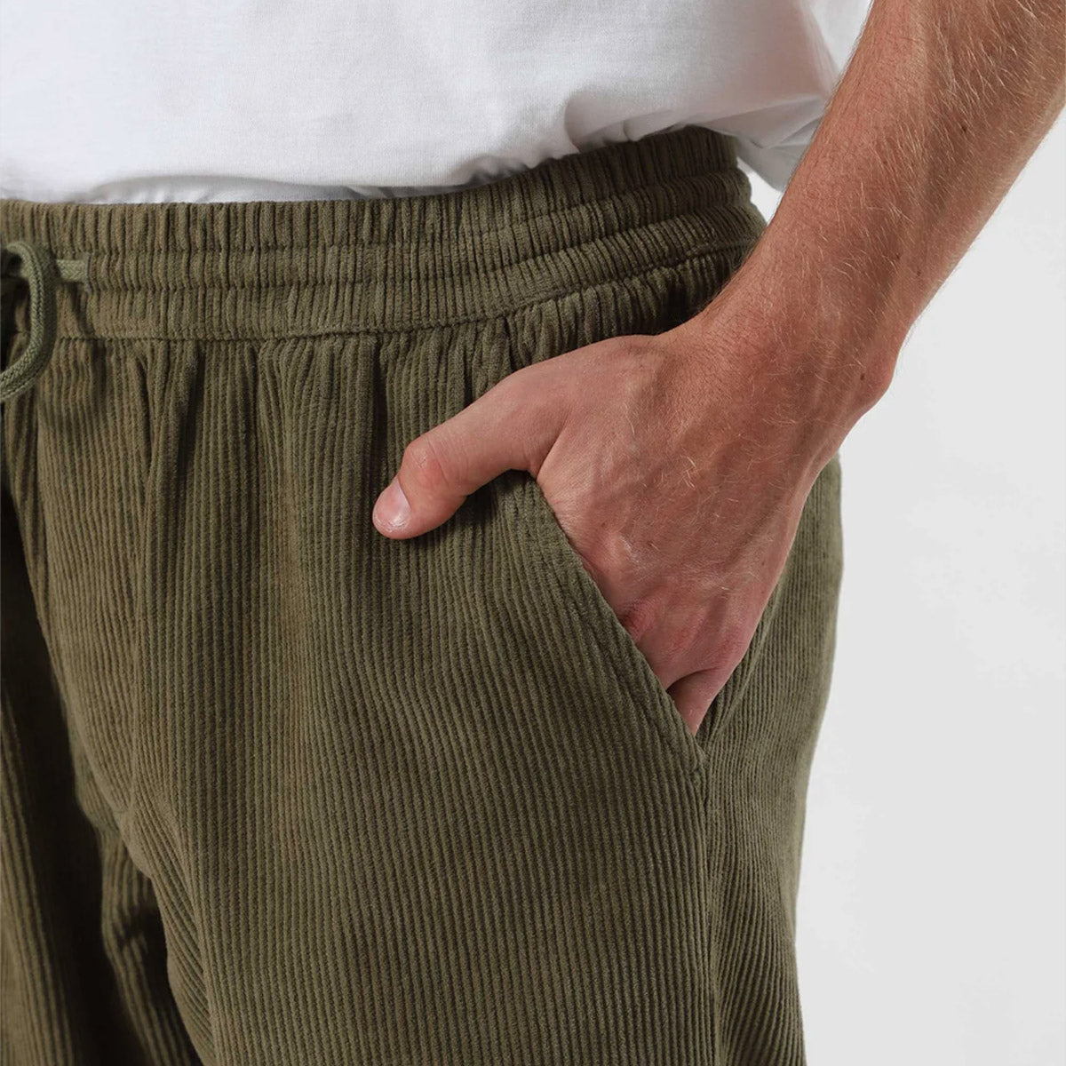 Mr Simple Burbank Elastic Cord Pant - Army - Collector Store Sydney