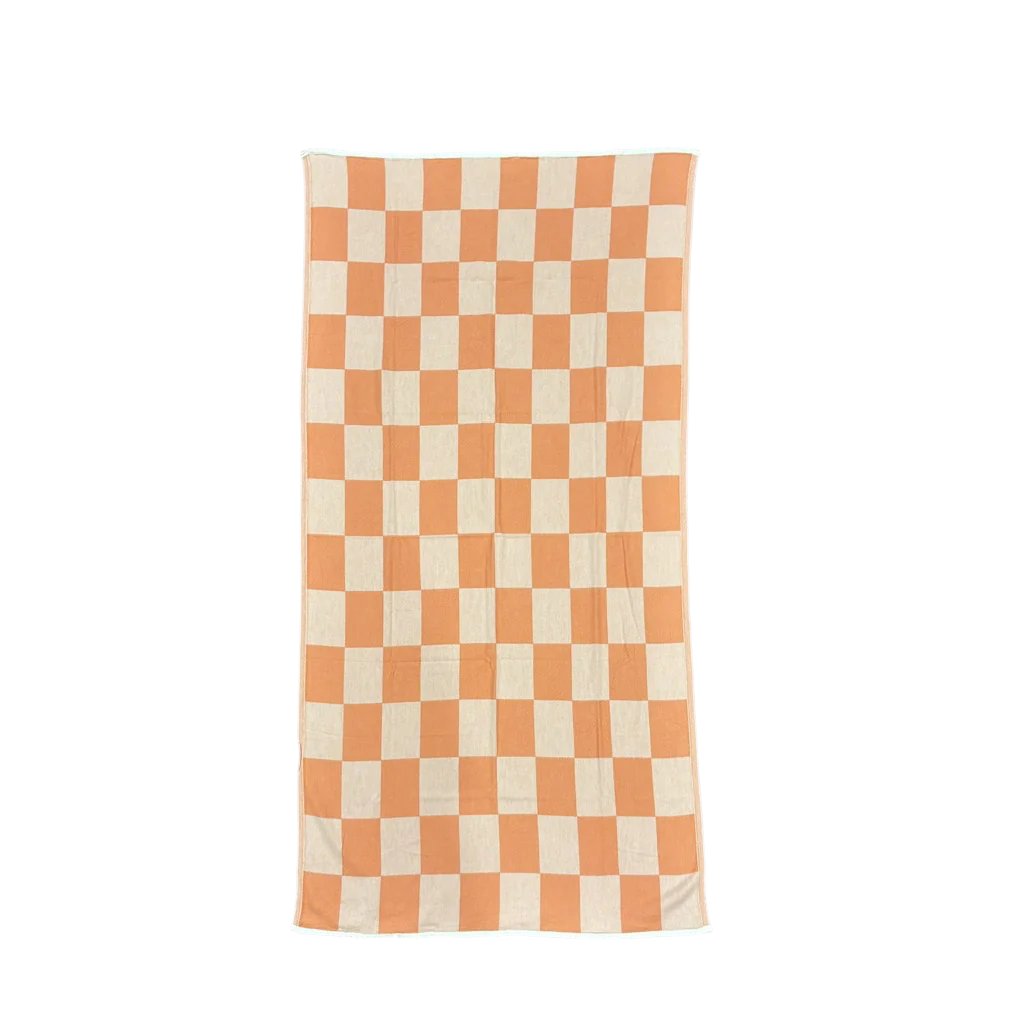 by ende. Checkered Beach Towel - Coral - Collector Store