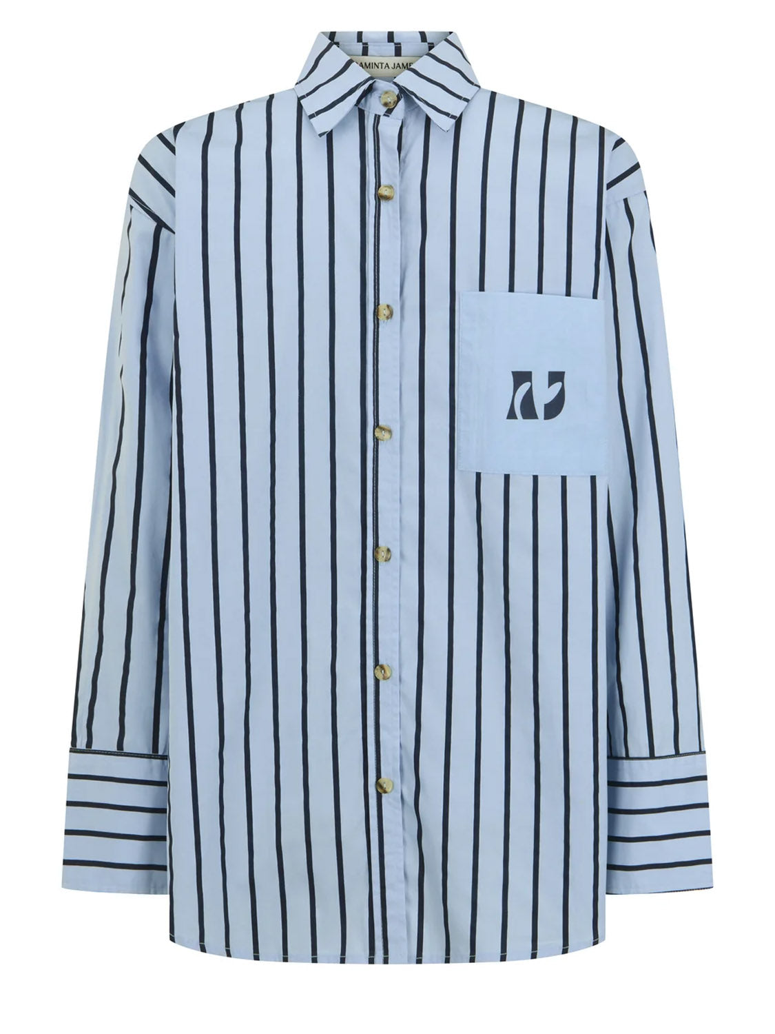 Araminta James - AJ Crest Palermo Shirt - Sea Blue