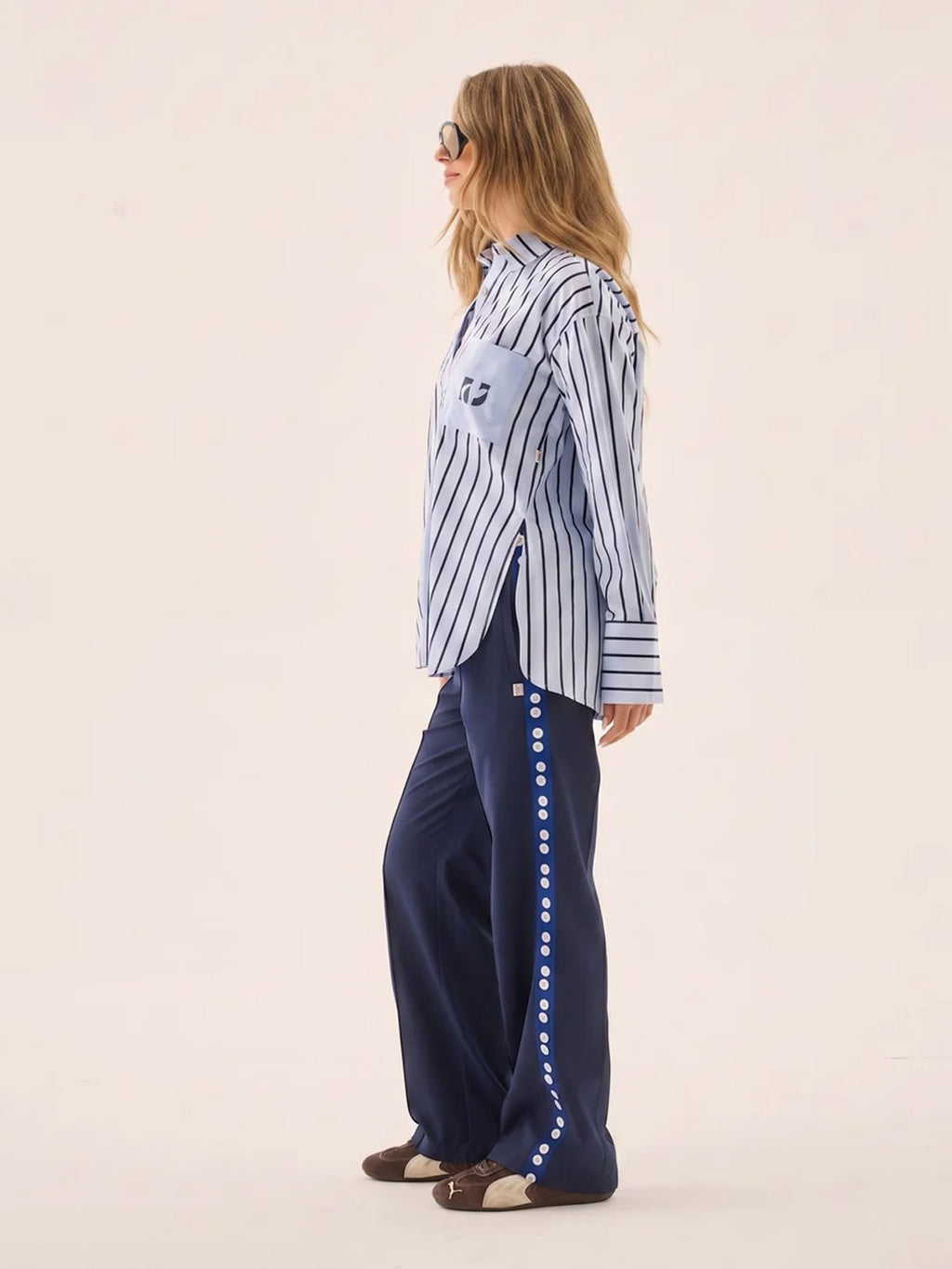 Araminta James - AJ Crest Palermo Shirt - Sea Blue