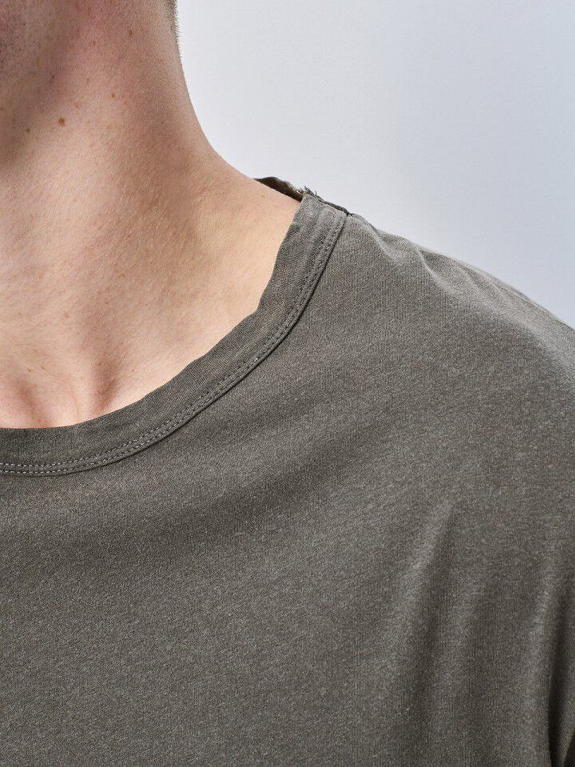 American Vintage Mens Round Neck Tee - Devon - Vintage Slate