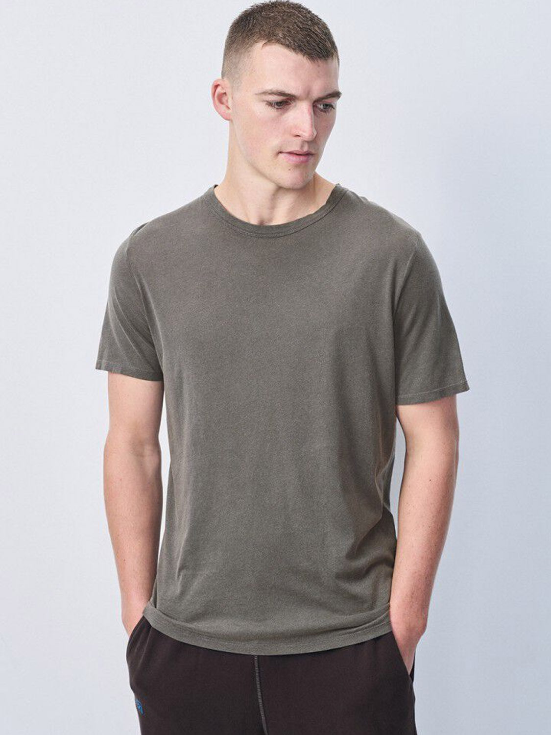 American Vintage Mens Round Neck Tee - Devon - Vintage Slate